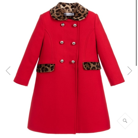 Dolce & Gabbana Other - Red Wool & Leopard Print Coat